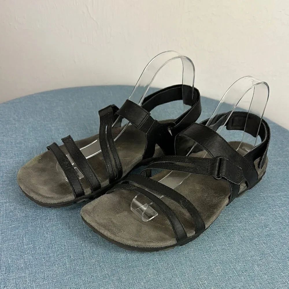 Merrell Sandspur Rose Convertible Sandals Genuine Leather Black Size 9